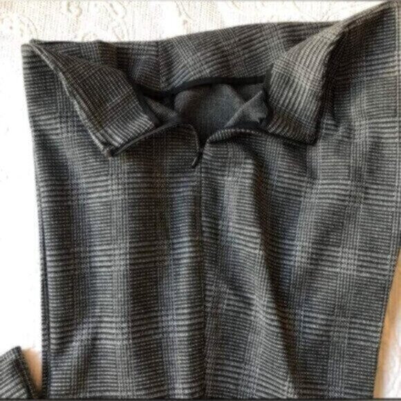 Alison Sheri -Tall High Waist Grey Plaid Dress Pants Women's Sz XL - Picture 6 of 8